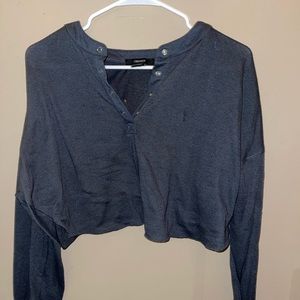 Quarter button womens long sleeve